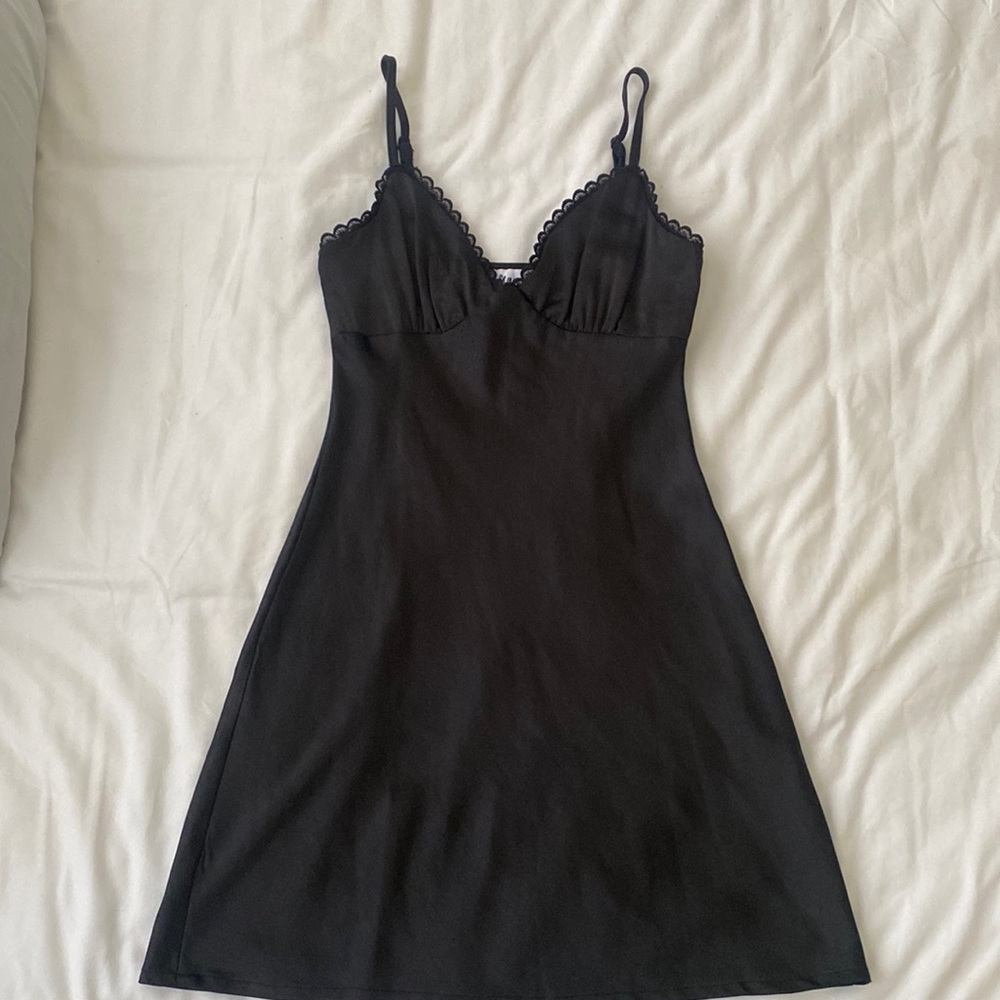 Black Princess Polly Slip Mini Dress